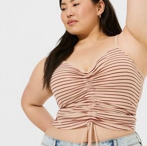 🎊Super Soft Rib V-Neck Drawstring Crop Tank